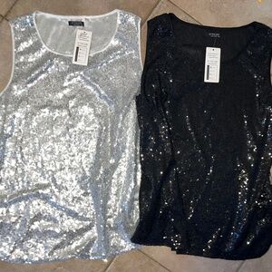 Two women’s xl sequin tank tops nwt